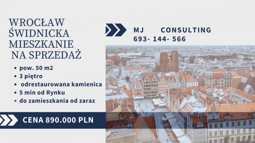 Wrocław Stare Miasto, 890 000 zł, 50 m2, M3 miniaturka 1