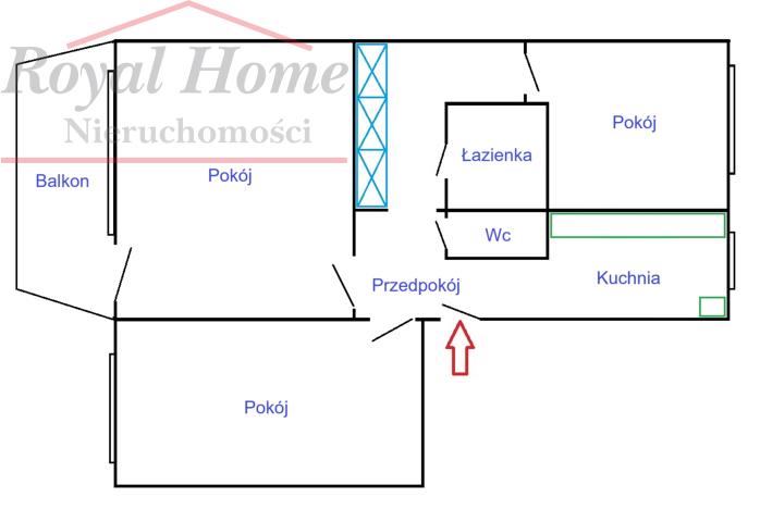 Przestronne, w pełnym rozkładzie 3 pok z balkonem. miniaturka 13