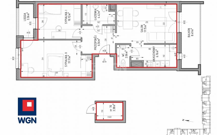 Lublin Felin, 608 034 zł, 65.38 m2, do wykończenia miniaturka 3