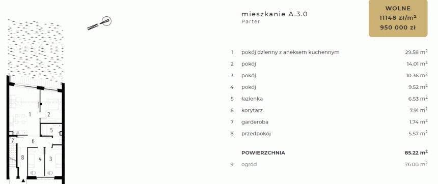 GOTOWE! 4pok.mieszkanie z ogrodem w zielonej okolicy/Krzyki/Ołtaszyn miniaturka 10