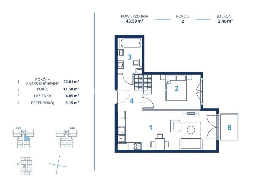 Gotowa inwestycja - metraże od 39 m2, Kraków miniaturka 3