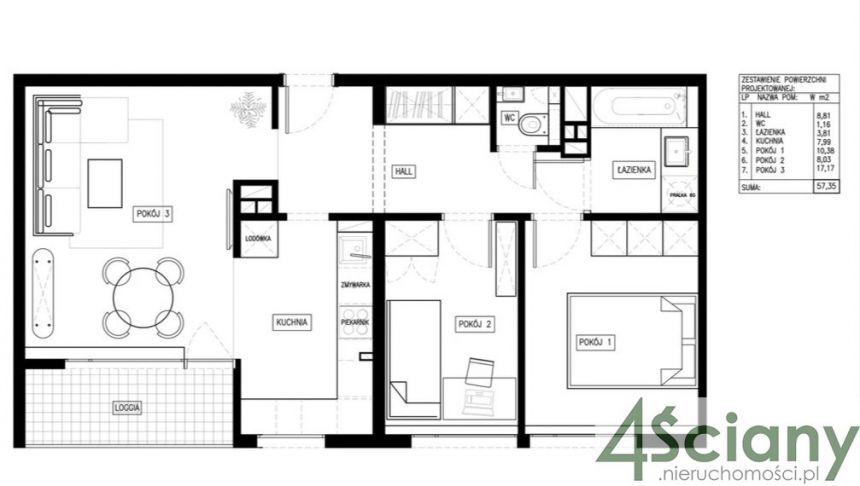 Warszawa Marymont, 848 000 zł, 57.7 m2, z balkonem miniaturka 14