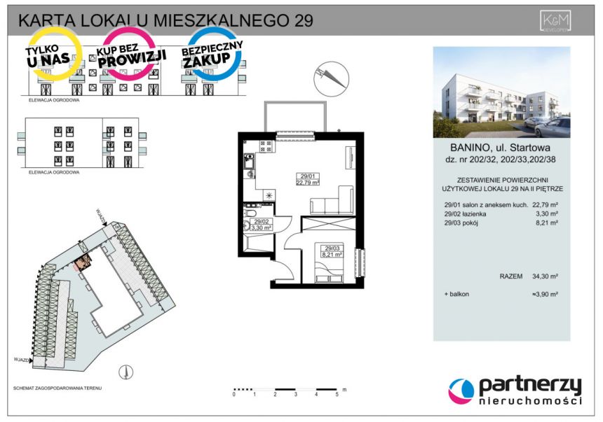 Banino, 349 860 zł, 34.3 m2, z balkonem miniaturka 2