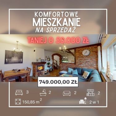 Przestronne mieszkanie 150 m², możliwość podziału