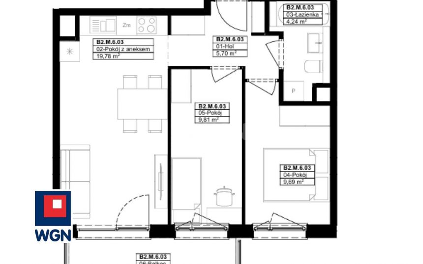 Piotrków Trybunalski Osiedle Źródlana, 459 000 zł, 49.12 m2, pietro 6 miniaturka 8