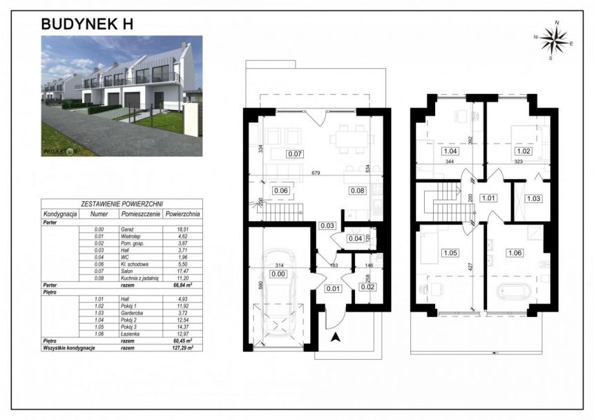 Gdańsk Jasień, 899 000 zł, 127.29 m2, segment skrajny miniaturka 18