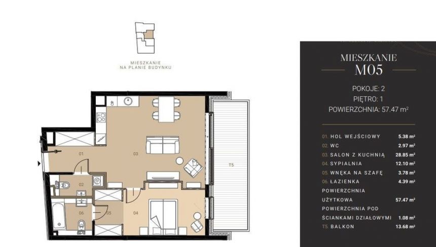 0%, deweloperski apartament - Górny Mokotów miniaturka 3