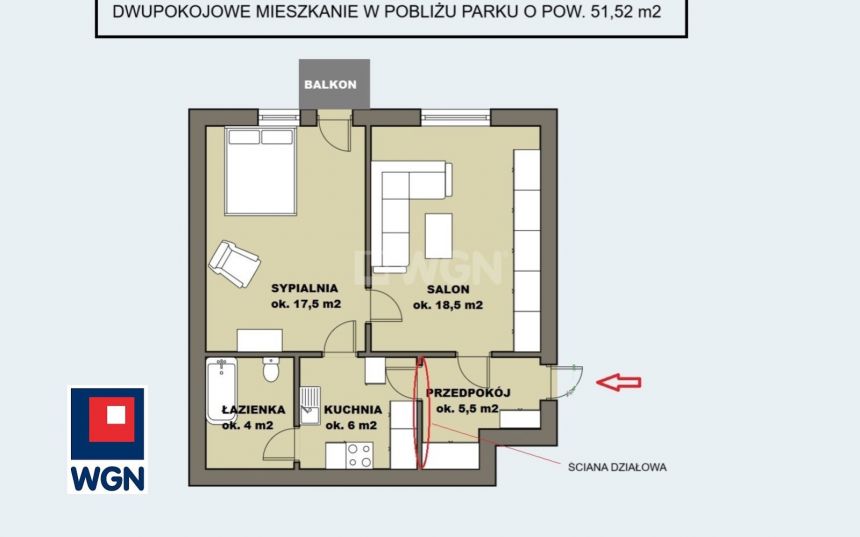 Bytom, 189 000 zł, 51.52 m2, oddzielna kuchnia miniaturka 2