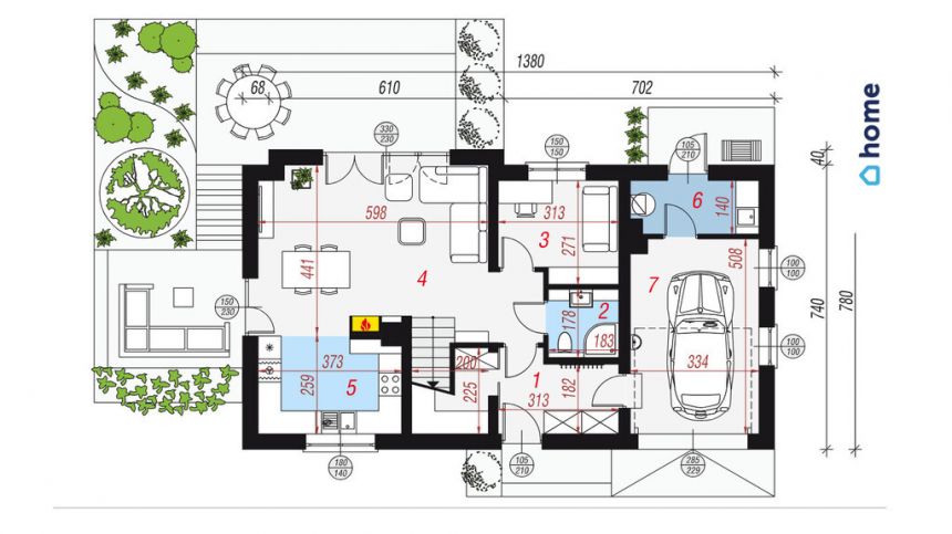 Dom wolnostojący 140m2 z garażem w bryle budynku miniaturka 2
