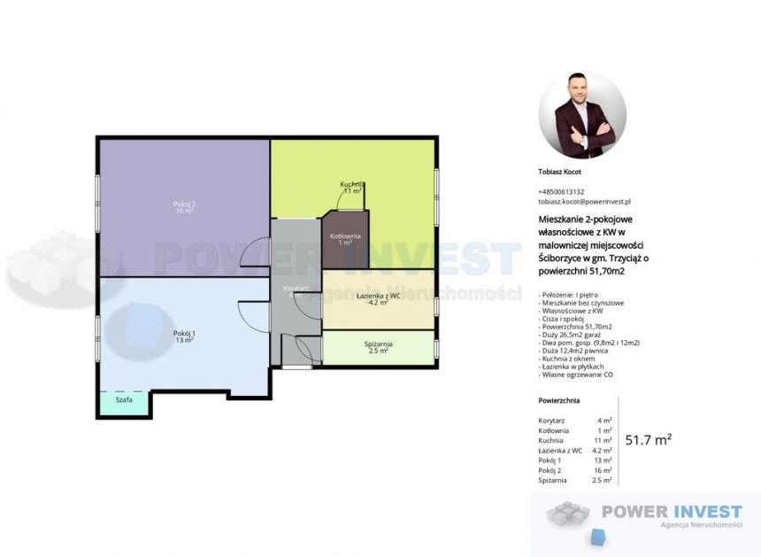 Mieszkanie 2-pokojowe malowniczo położone 51,70m2 miniaturka 2