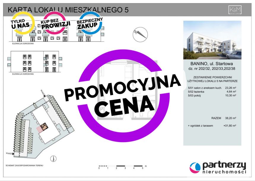 Banino, 389 640 zł, 38.2 m2, z balkonem miniaturka 1