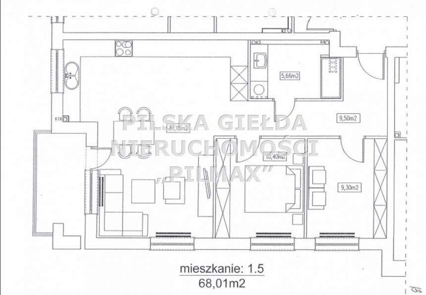 Piła Zamość, 679 000 zł, 68.01 m2, umeblowane miniaturka 17