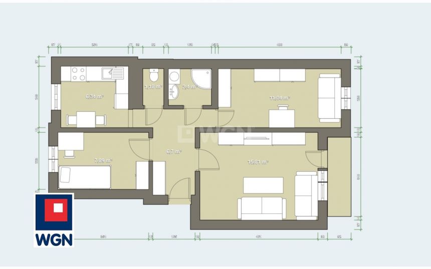 Łódź Stare Bałuty, 2 000 zł, 51.54 m2, oddzielna kuchnia miniaturka 2