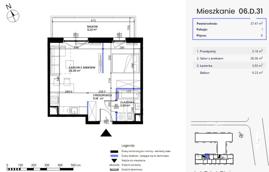 Piękne mieszkanie z dużym balkonem miniaturka 16