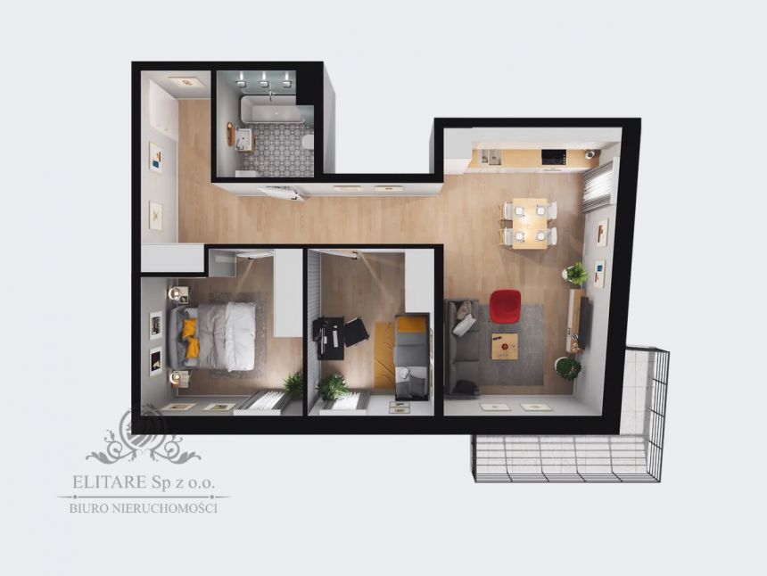 Mieszkanie 3pok, 59,43m2 tuż obok parku/  Brochów Wrocław miniaturka 5