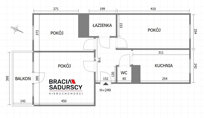 3 pokojowe, 55,1m2, Czyżyny, Skarżyńskiego miniaturka 3