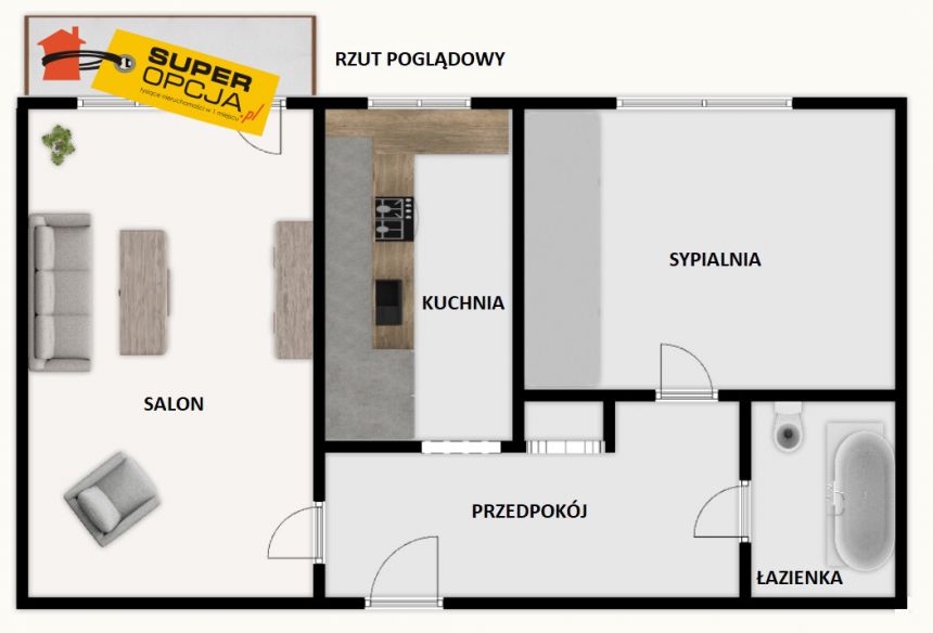 Kraków Podgórze Duchackie, 2 300 zł, 45 m2, M2 miniaturka 7