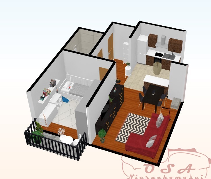 2 pok. 46 m² z wyposażeniem balkon Mosina Krosno miniaturka 13