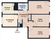 Mieszkanie 60m2 | 4pok. | Balkon | Piwnica miniaturka 9