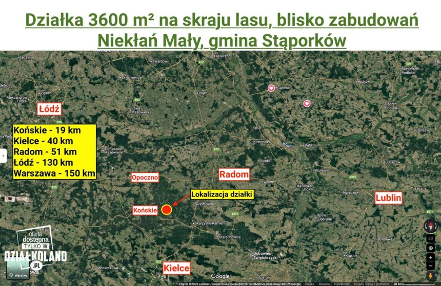 Działka 3600 m² obrzeża wsi, Niekłań Mały miniaturka 4