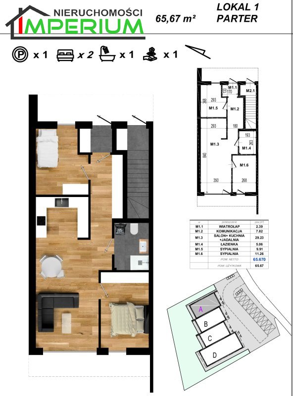 Nowy Sącz Wólki, 570 000 zł, 65.69 m2, M4 miniaturka 9