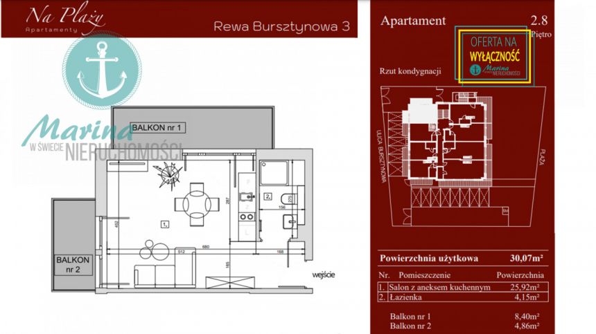 Rewa, 795 000 zł, 30.07 m2, z balkonem miniaturka 8