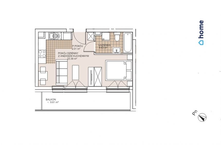 2 pokoje| duży balkon| nowe budownictwo| gotowe miniaturka 15