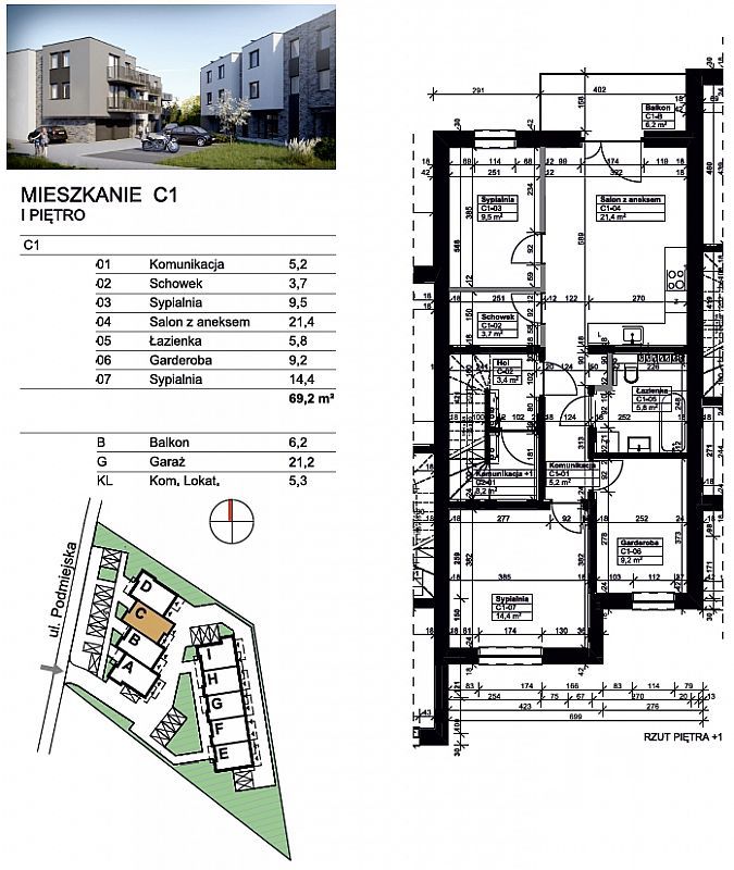 Rzeszów Drabinianka, 422 120 zł, 69.2 m2, pietro 1/2 miniaturka 7