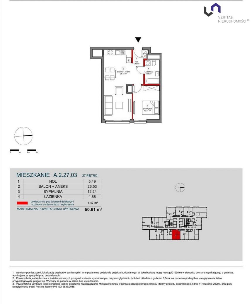 Katowice Koszutka, 708 540 zł, 50.61 m2, aneks kuchenny połączony z salonem miniaturka 2