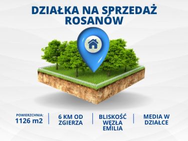 Rosanów, 230 000 zł, 11.26 ar, droga dojazdowa utwardzona