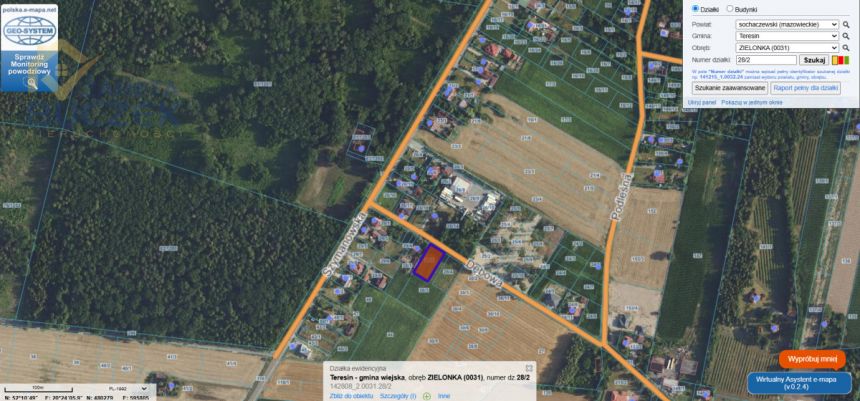 Teresin, 128 000 zł, 12.8 ar, przyłącze prądu - zdjęcie 1