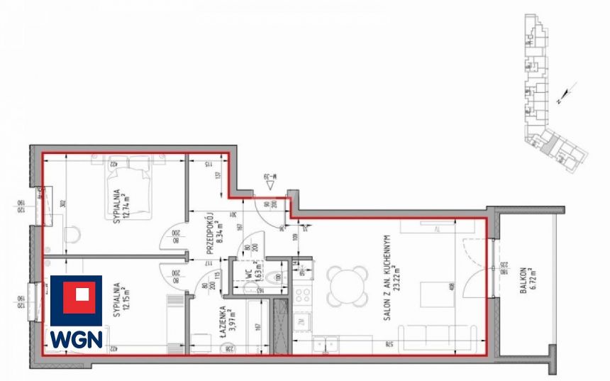 Lublin Felin, 577 065 zł, 62.05 m2, z loggią - zdjęcie 1