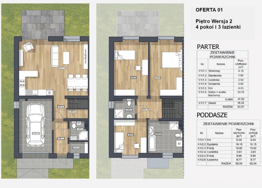 Dom bliźniak o pow. 126m2/ogród 180m2/Miłoszyce, gm. Jelcz-Laskowice miniaturka 16