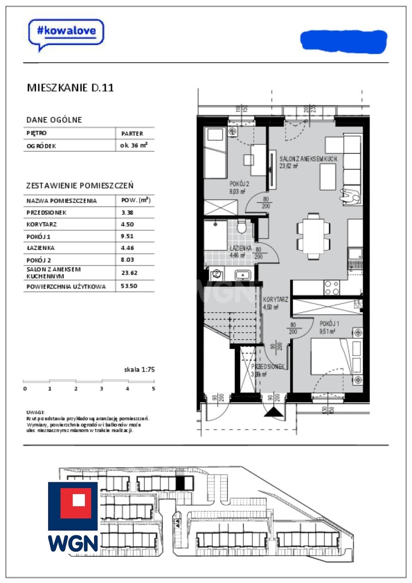 Borkowo, 589 000 zł, 53.5 m2, do wykończenia miniaturka 2