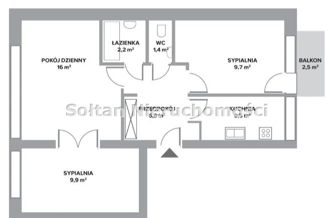 Warszawa Stary Mokotów, 925 000 zł, 52 m2, jasna kuchnia z oknem miniaturka 12