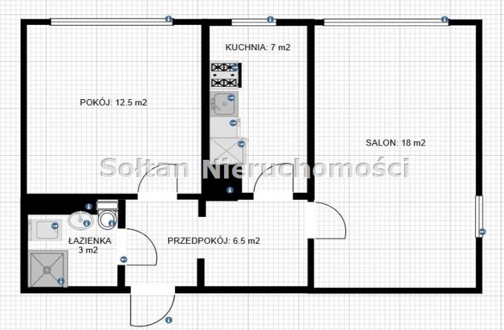 Warszawa Ochota, 850 000 zł, 47 m2, jasna kuchnia z oknem miniaturka 11