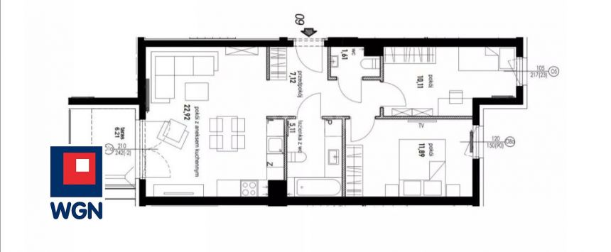 Rotmanka, 617 508 zł, 58.76 m2, do wykończenia miniaturka 8