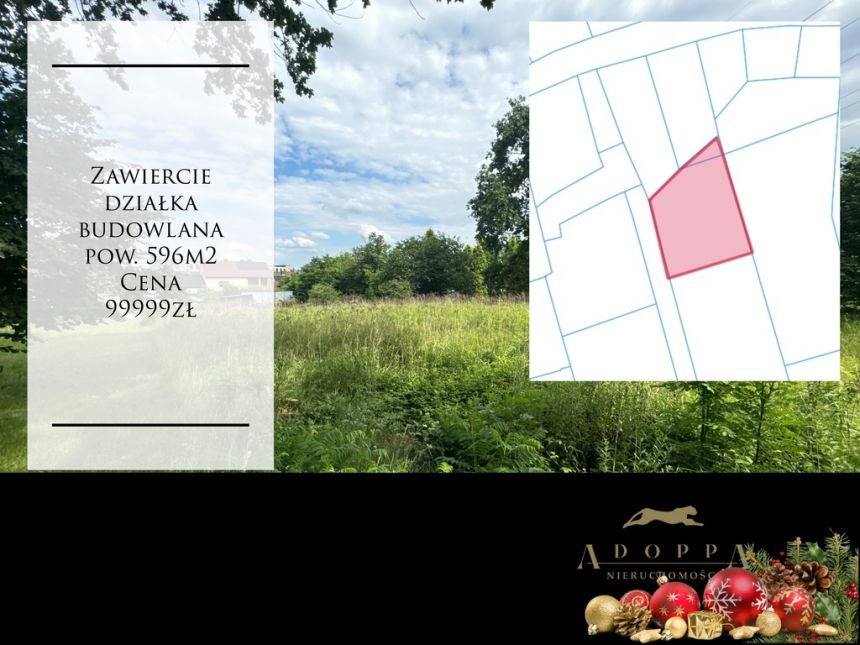 Sprzedaż działki budowlanej – 596 m² w Zawierciu! - zdjęcie 1