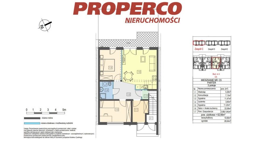 Nowe mieszkanie 3 pok, 62,66m2, KSM, Sandomierska miniaturka 19