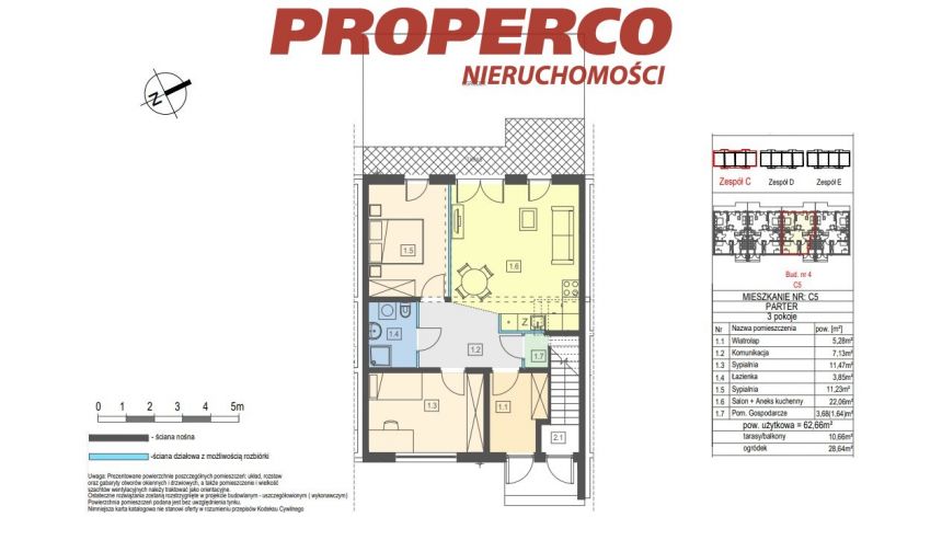 Nowe mieszkanie 3 pok, 62,66m2, KSM, Sandomierska miniaturka 19