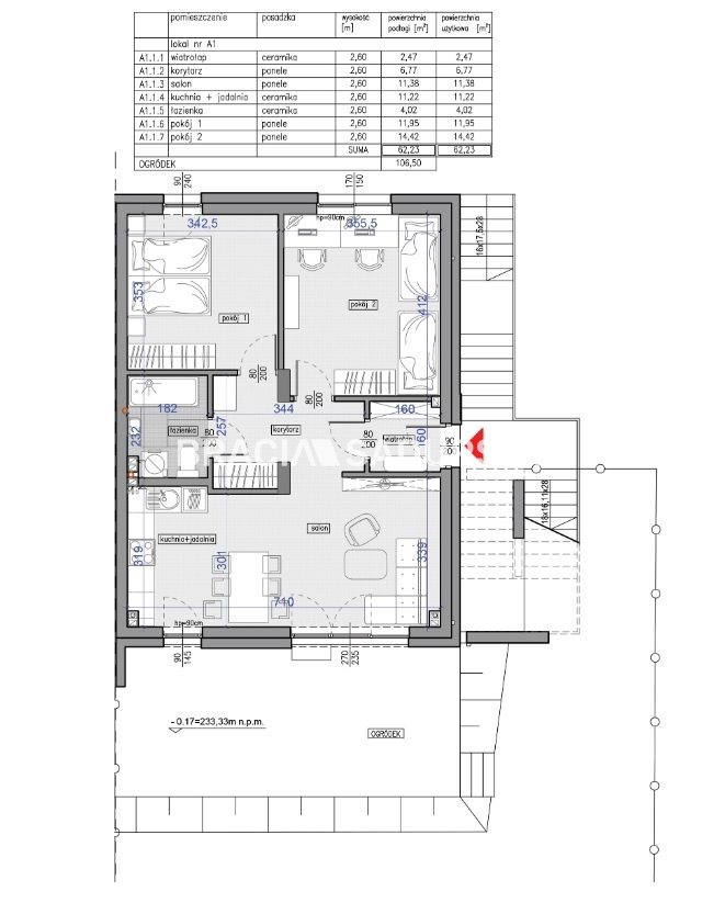 3 pok 63m2 +ogród 106m2 Biezanów 11.400/m2 miniaturka 7