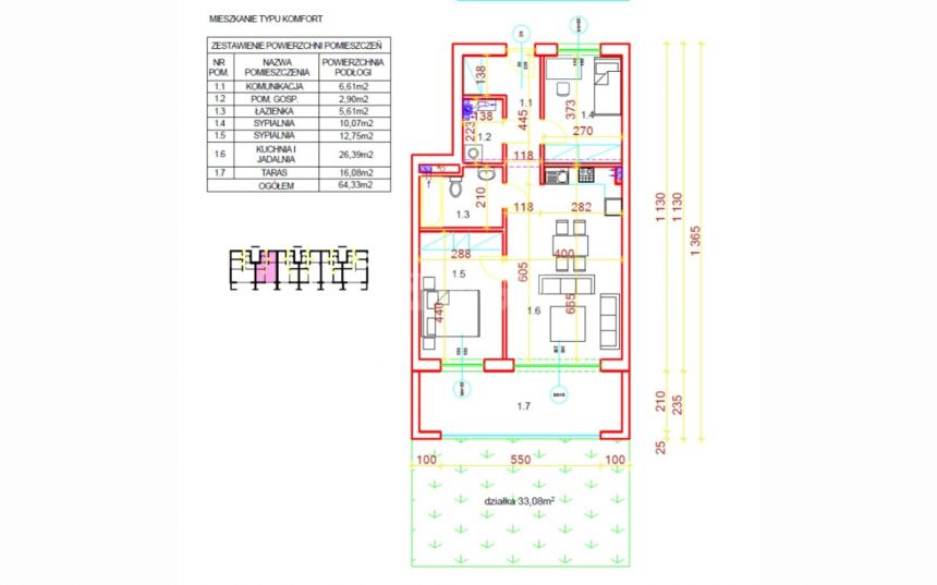 Częstochowa Wrzosowiak, 478 350 zł, 63.78 m2, do wykończenia miniaturka 8