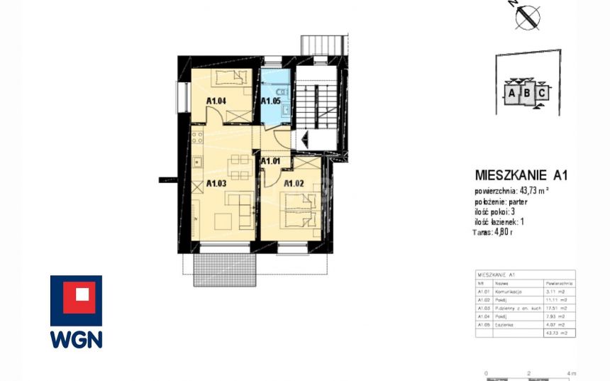 Ustroń, 655 500 zł, 43.73 m2, aneks kuchenny miniaturka 3