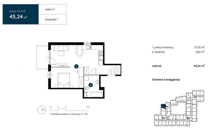 Apartament hotelowy/dla studenta/pod inwestycję/Fabryczna miniaturka 19