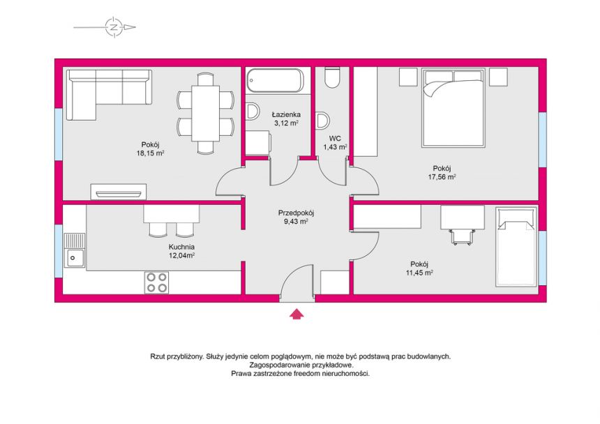 3 pokojowe mieszkanie na parterze 73,18m2 Podczele miniaturka 4