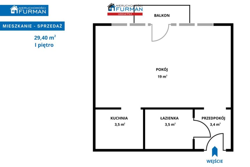 Piła, 197 000 zł, 29.4 m2, pietro 1 miniaturka 11