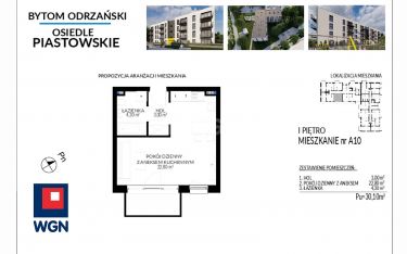 Bytom Odrzański, 201 670 zł, 30.1 m2, do wykończenia