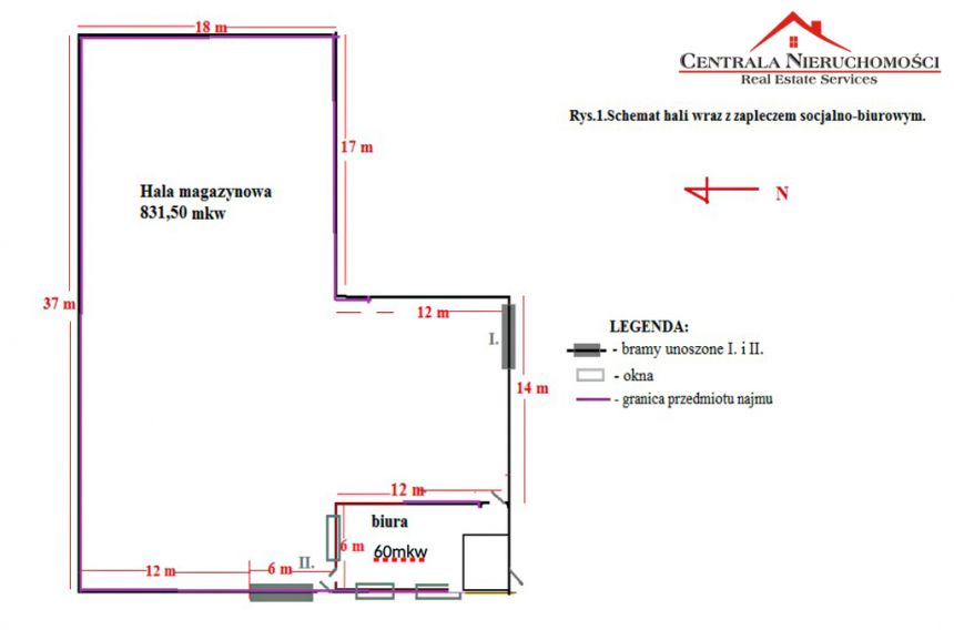 Magazyn - Hala 831,5 m+ biura 60 m2 / Mokre/ Toruń miniaturka 12