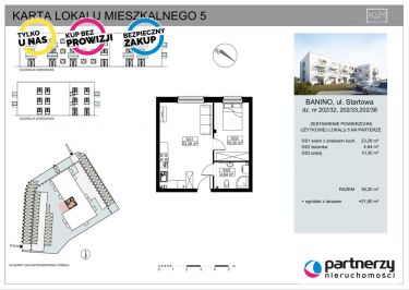 Banino, 420 200 zł, 38.2 m2, z balkonem