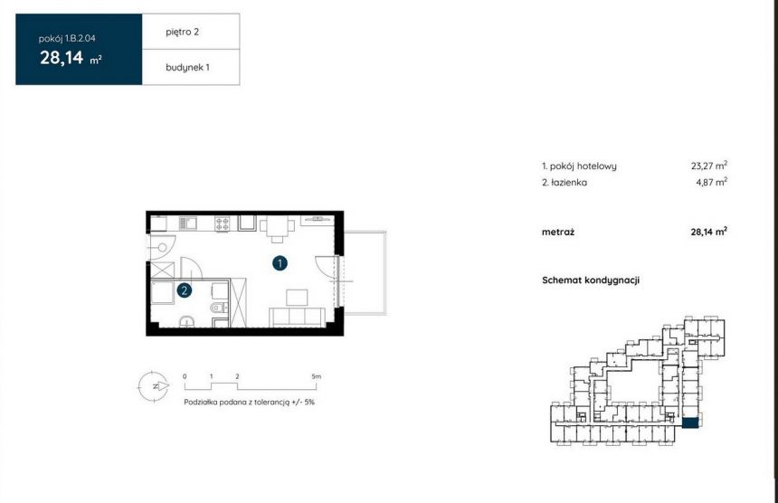 Apartament hotelowy/dla studenta/pod inwestycję/Fabryczna miniaturka 17